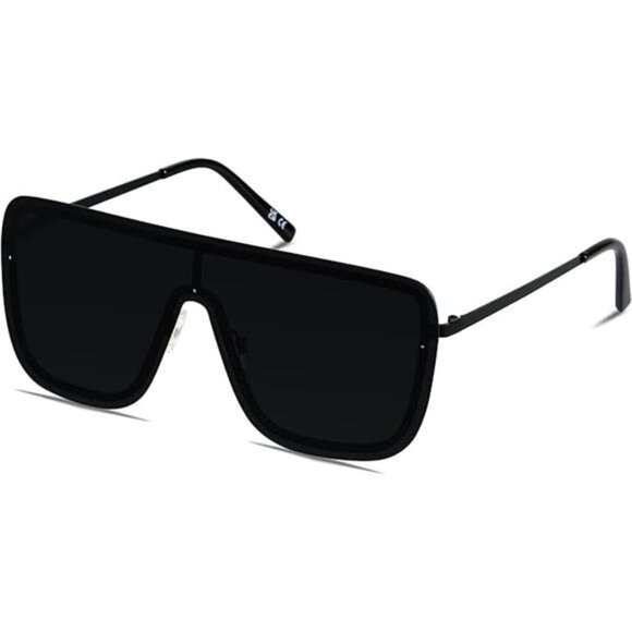 Rimless Oversized Square Sunglasses Flat Top Shield Frameless Sun Glasses - Picture 3 of 3